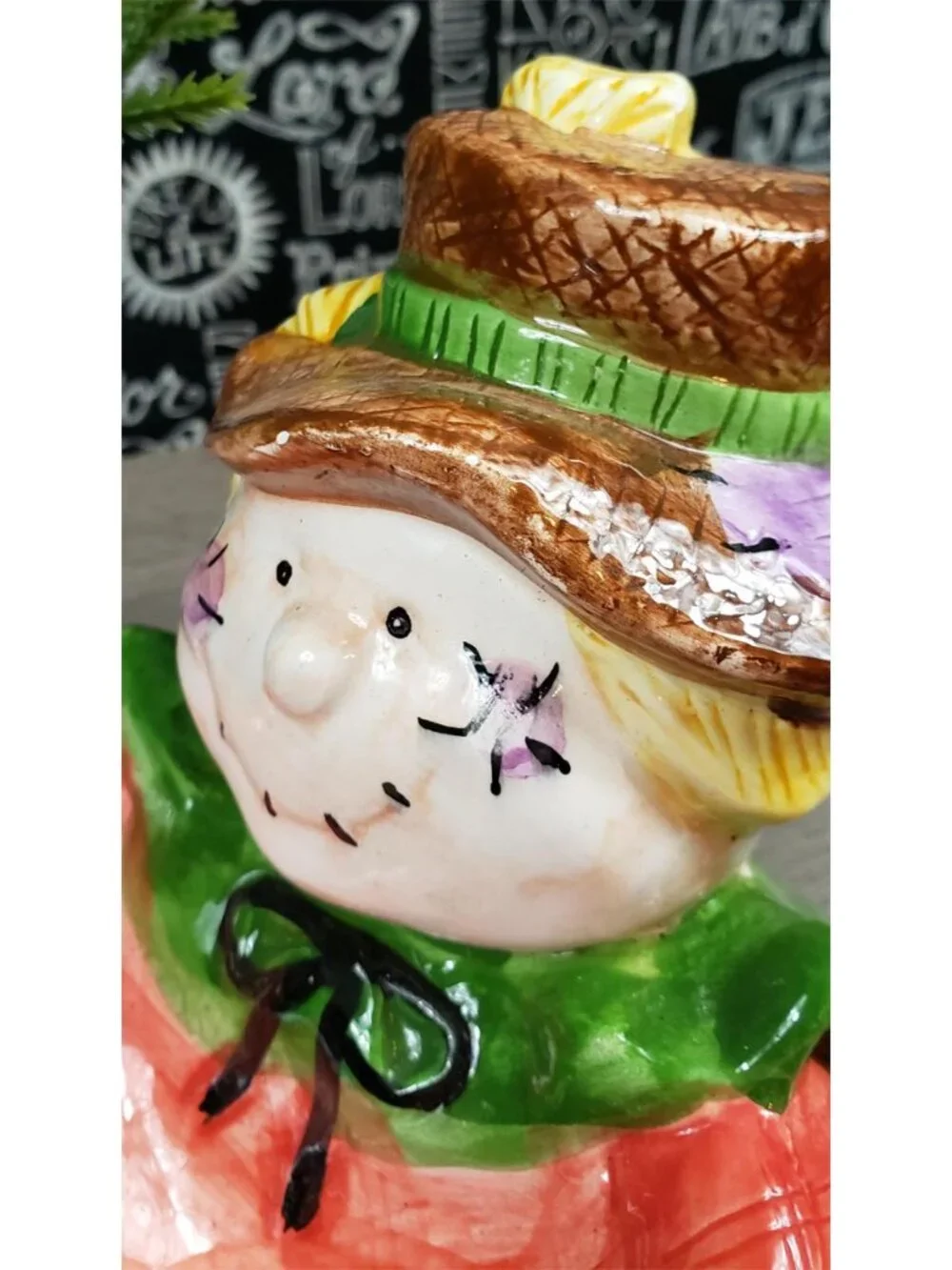 Halloween Fall Scarecrow Ceramic Candy Dish by WCL Vintage Decor